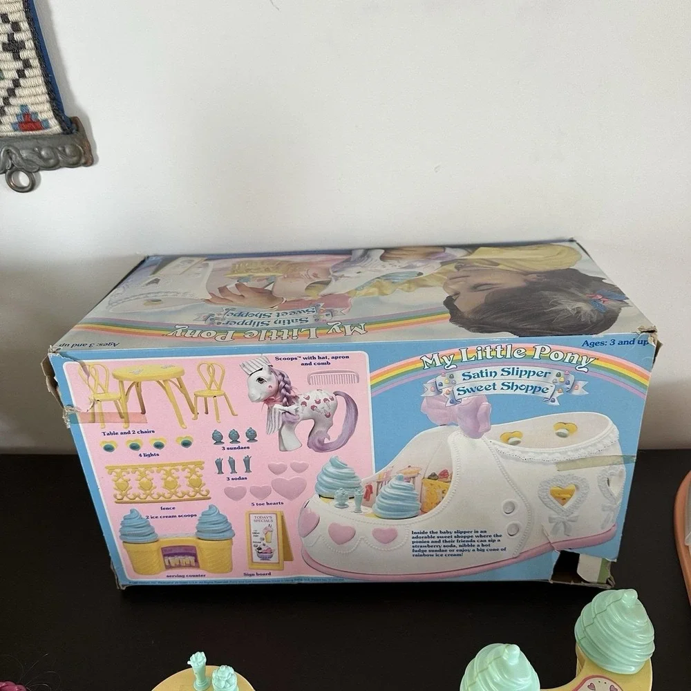 VTG 1986 My Little Pony Satin Slipper Sweet Shoppe Playset Scoops WITH BOX